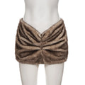 ANJAMANOR Faux Fur Furry Skirts for Woman Sexy Club Wear Low Rise Mini Skirts Women Fall Winter Clothes 2025 D56-EI25
