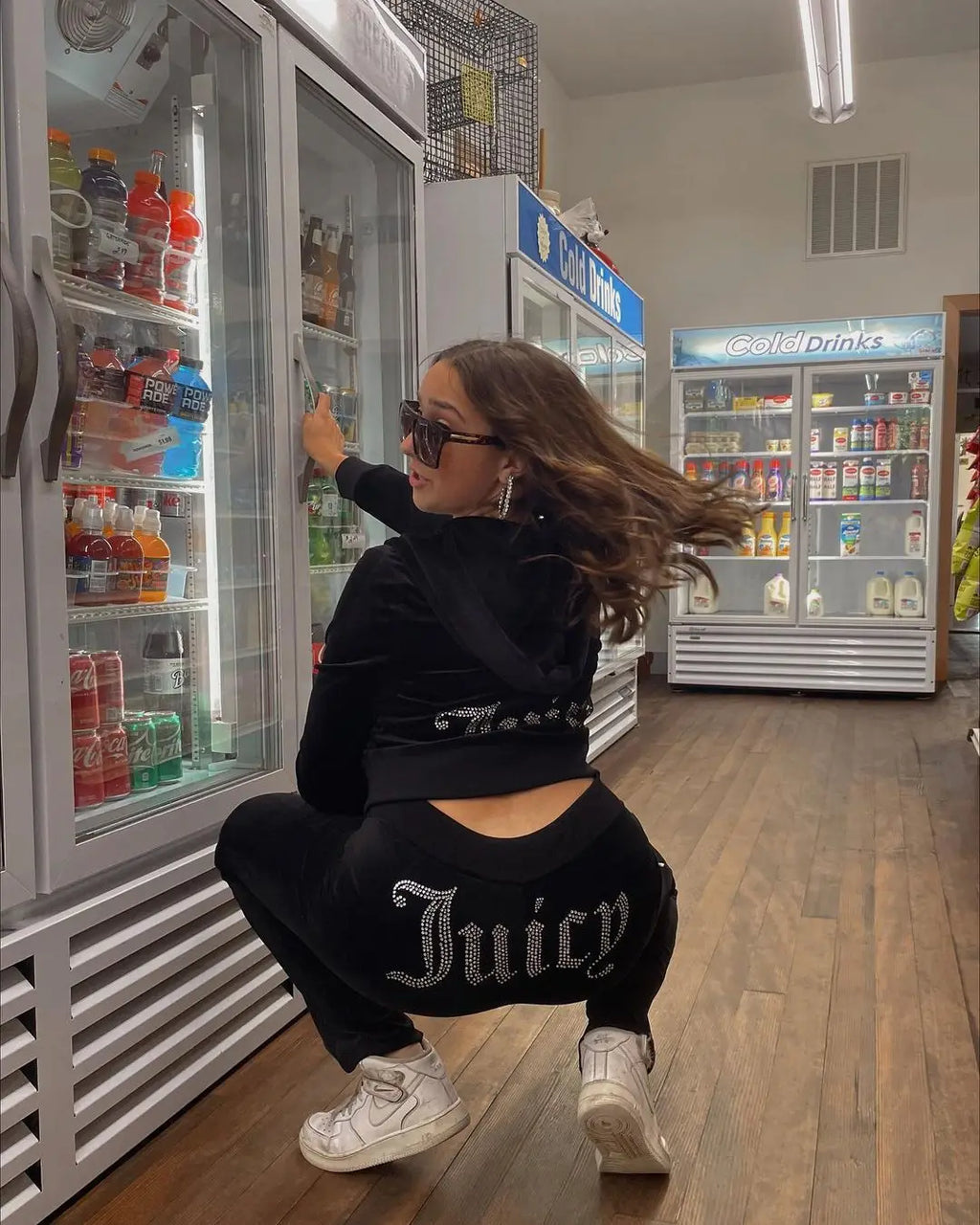 Women's Y2K Jogging Two-Piece Hooded Set Fall Winter Jogger Comfortable Pantsuit Long-Sleeved Jacket Coat & Trousers Casual Sets