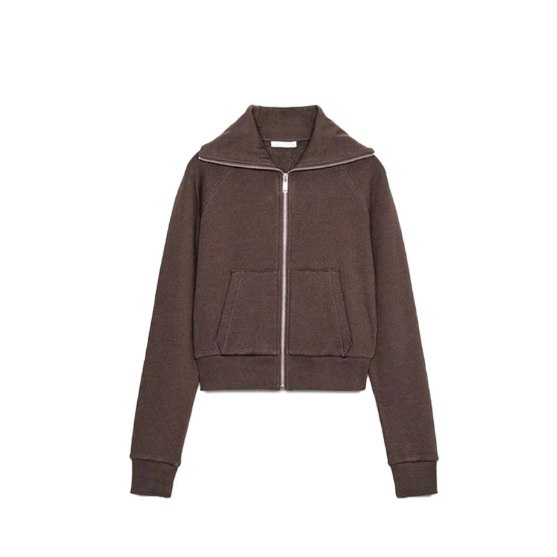 Casual Solid Coats Pant Set Women Full Sleeve Zipper Lapel Jackets Long Slim Trousers Sets Female 2026 Chic Autumn Lady Suits